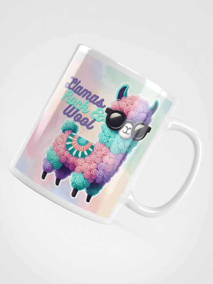 Llamas Rock & Wool (White Glossy Mug) product image (2)