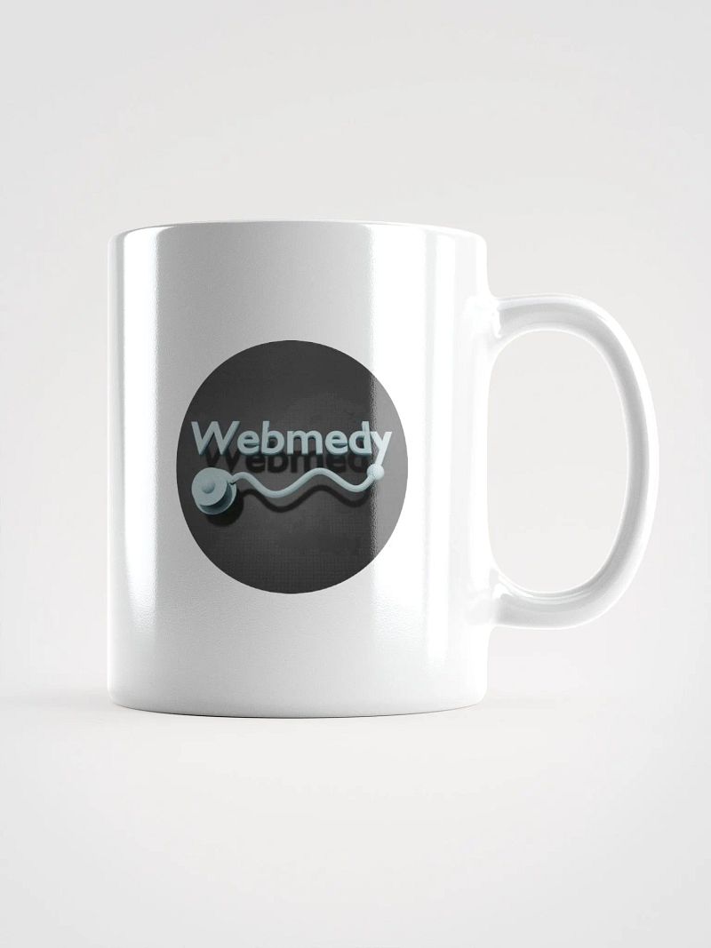 Webmedy White Glossy Mug – Sip Health, Sip Style