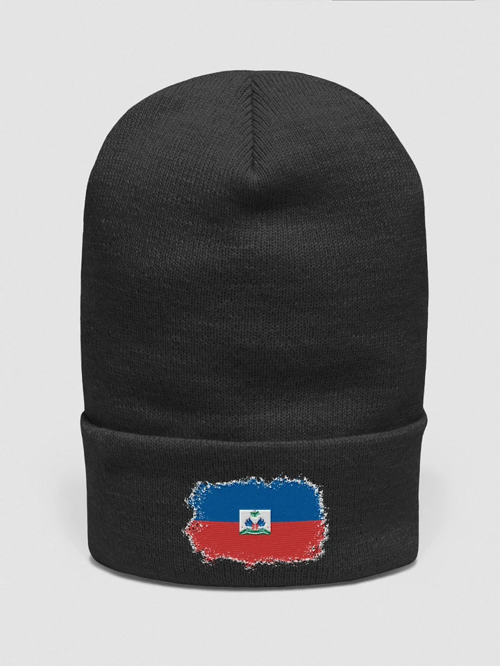 Haitian Flag Grunge Beanie product image (2)