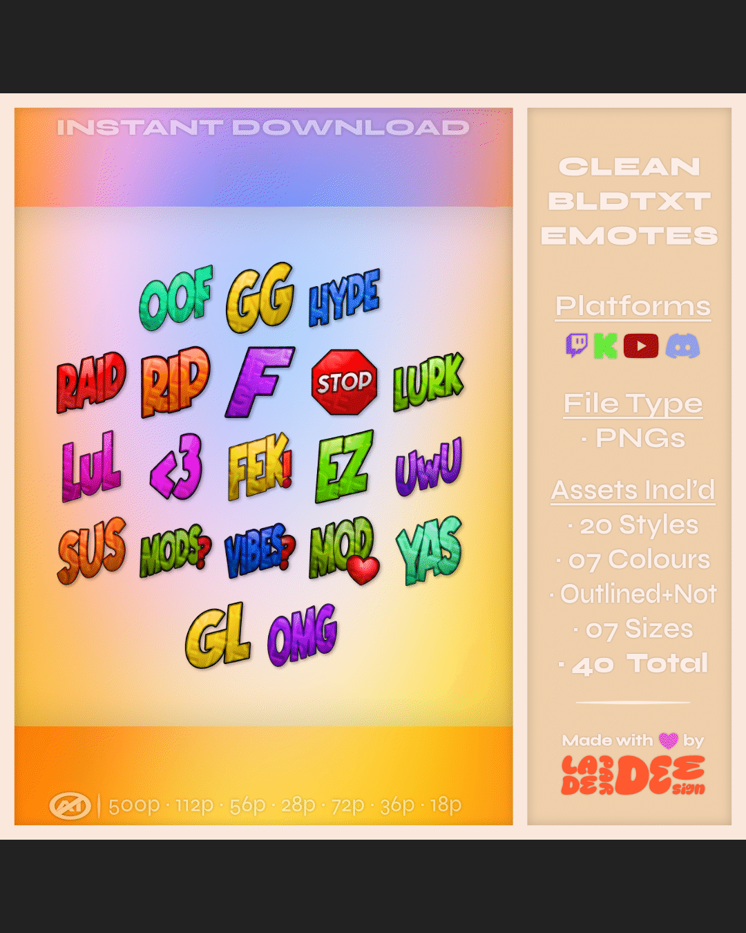 Clean BLD TXT Emotes product image (1)