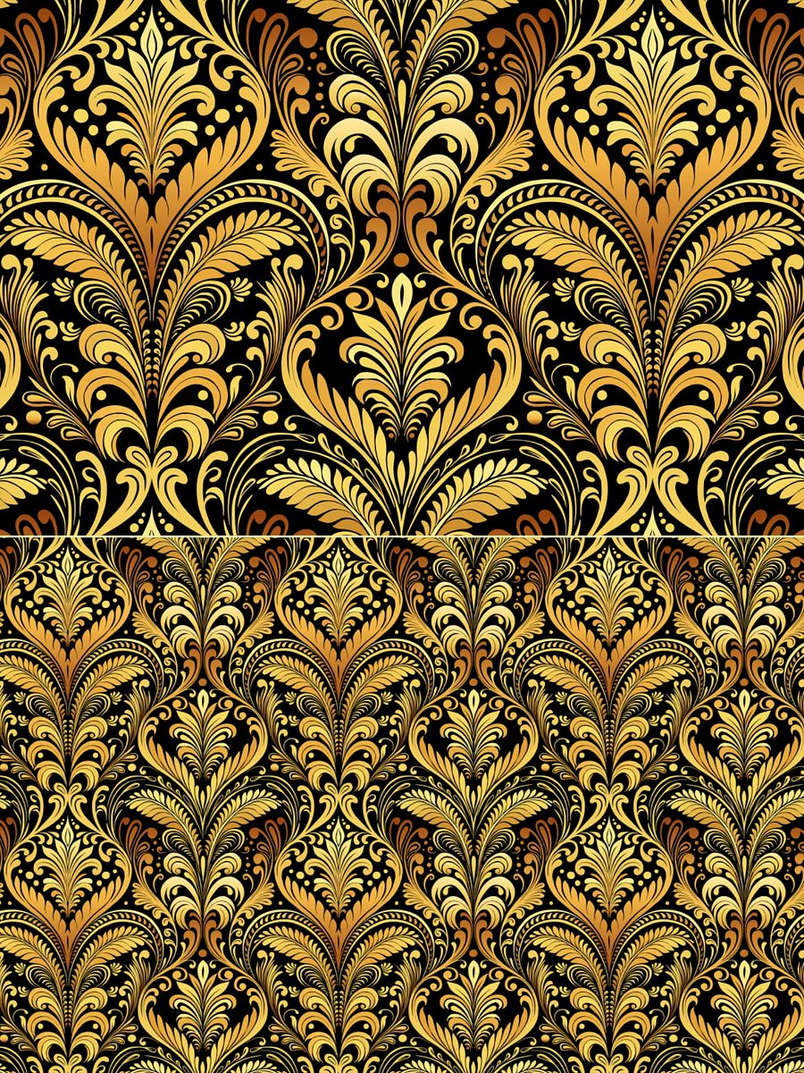 Gold Vintage Glamour Flourishes Single Seamless Pattern product image (7)