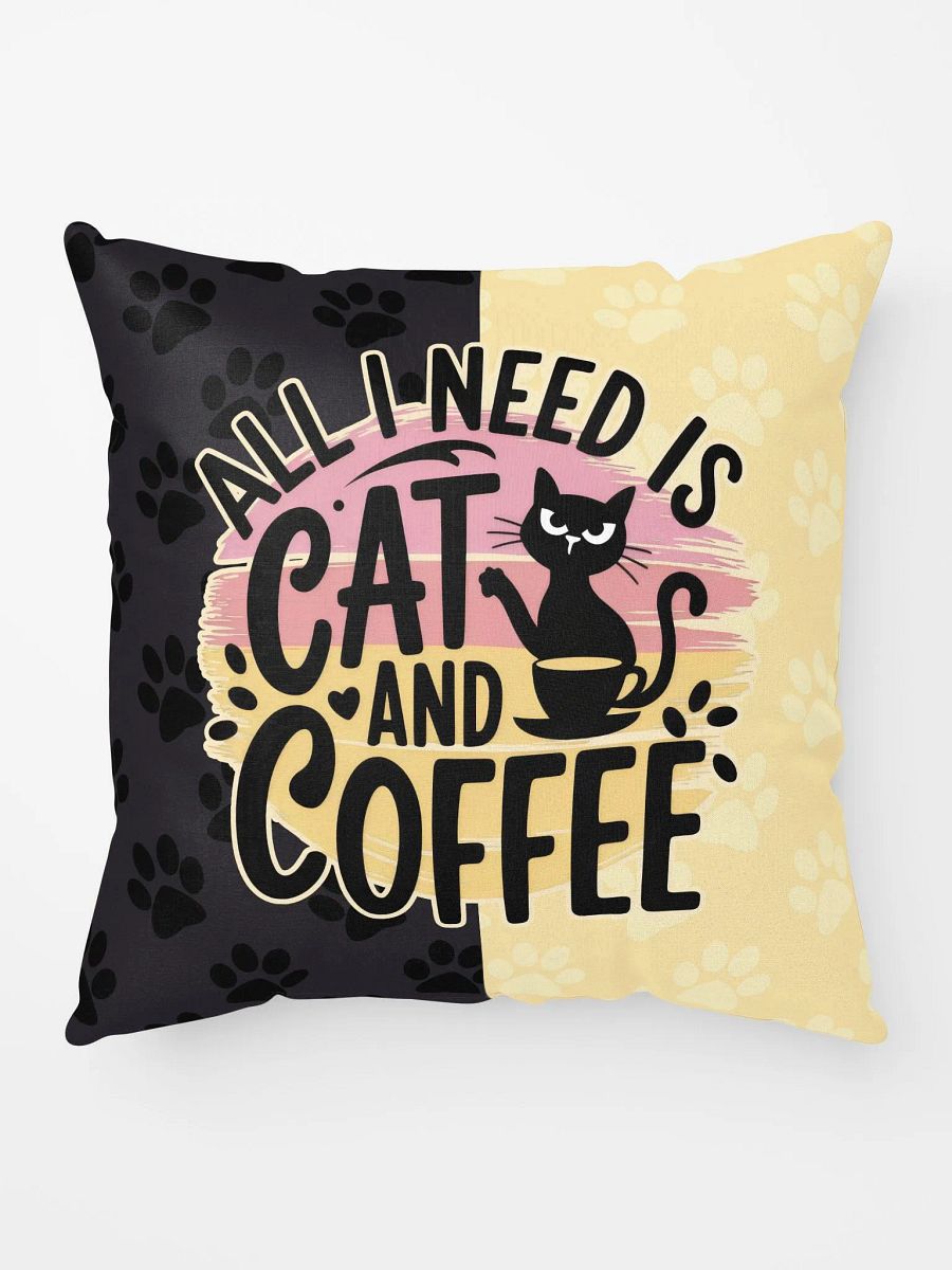 Cat & Coffee Vibes Pillow product image (1)