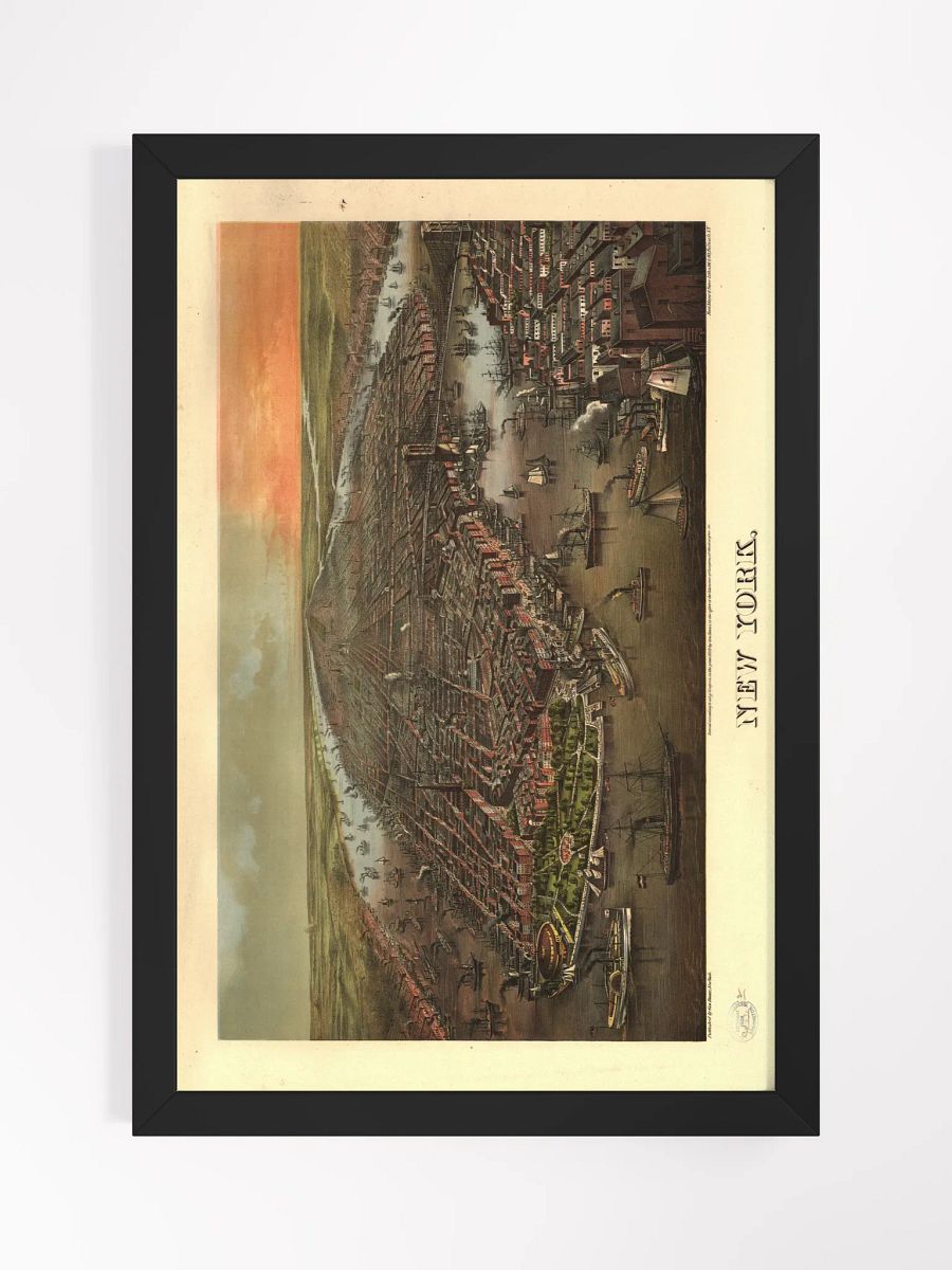 New York City 1878 Framed Poster Print – Hand-Drawn Historic Map product image (4)