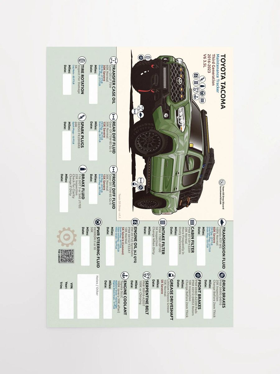 3rd Gen Maintenance Tracker v1.1 - Army Green product image (5)