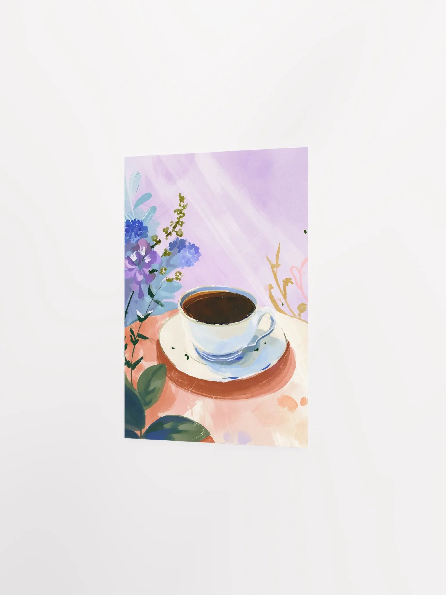 Serene Coffee Cup Floral Poster product image (3)