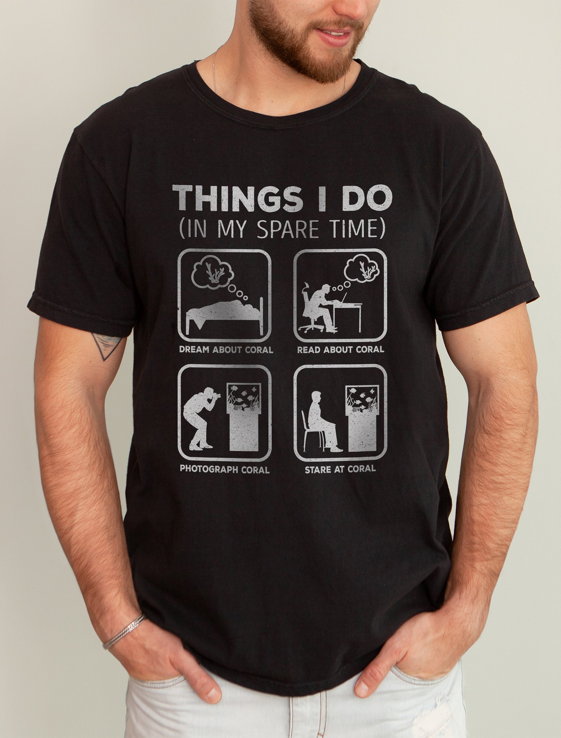 Things I Do in My Spare Time Tee (Coral Lover) | T-Shirt for Saltwater and Coral Reef Aquarium Hobbyists product image (1)