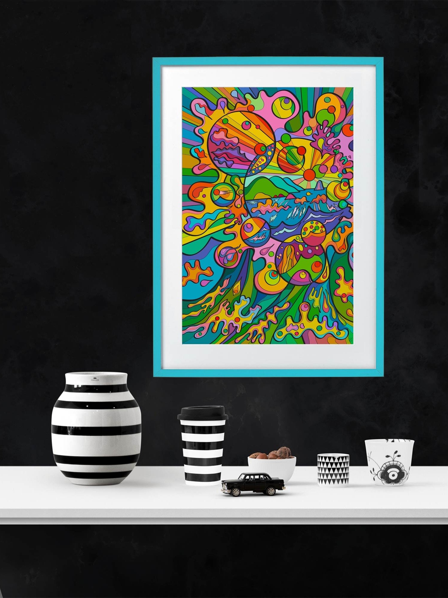 Vibrant Ayous Wood Framed Matte Poster - Bright Sea Bubbles product image (25)