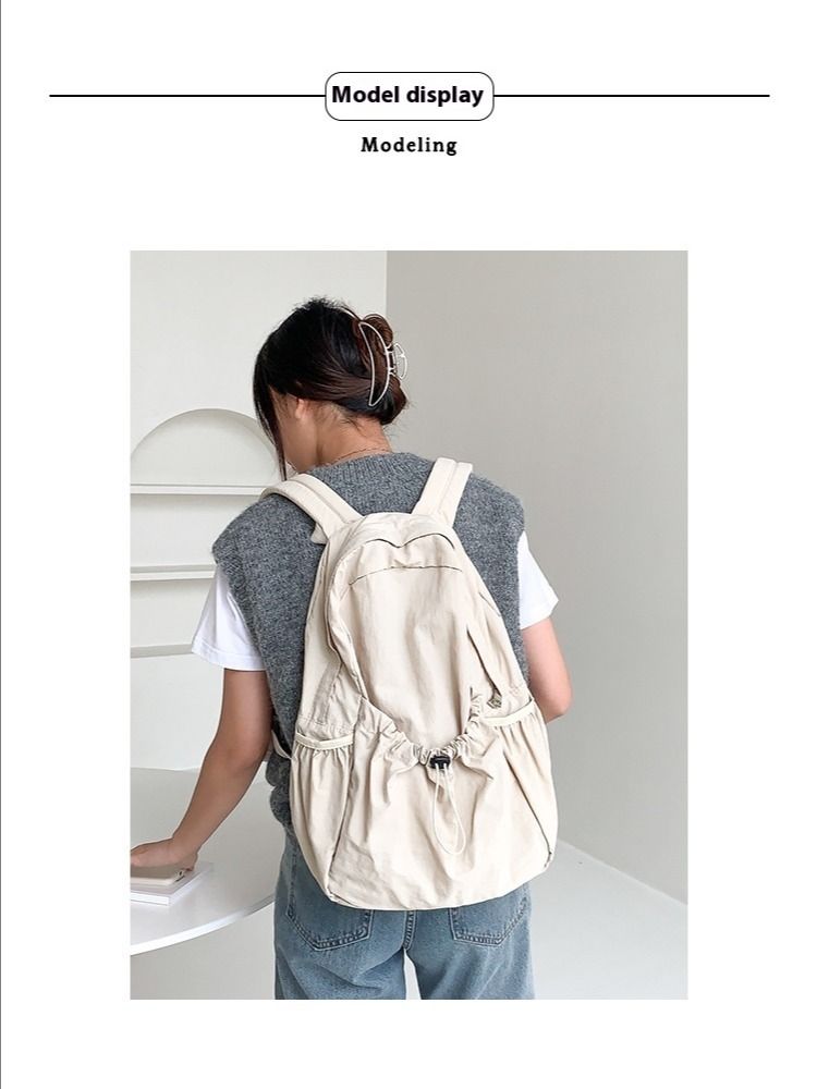 Korean Style Large Capacity Nylon Backpack Girls Ins Lightweight Leisure Commute Simple product image (2)
