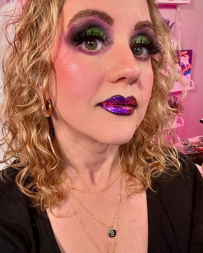 First look of October for stream and more to come!!! #halloween #makeup #purple #green #patmcgrathlabs #anastasiabeverlyhills...