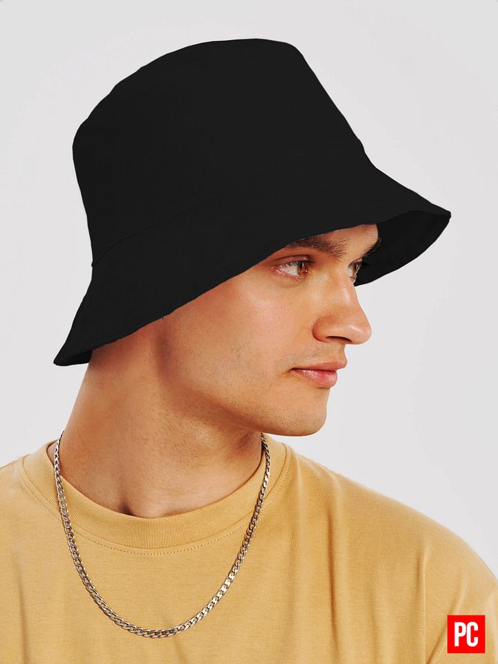 Plain Color Black Bucket Hat product image (2)