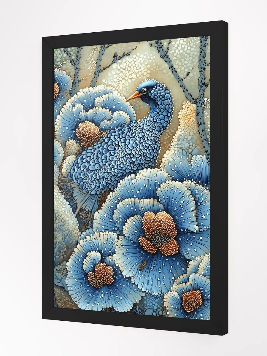 Azure Serenity: Fantasy Poster of a Mystical Forest Bird product image (2)