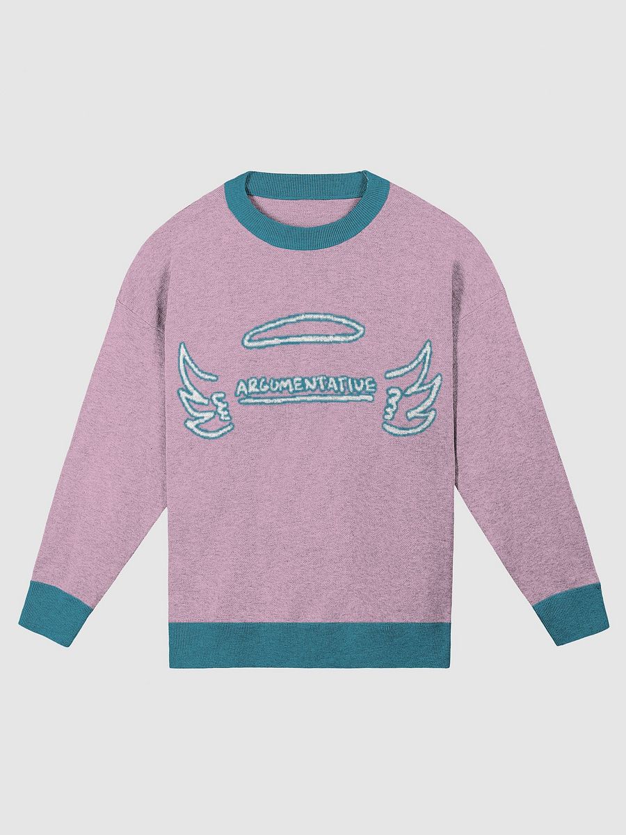 ANGELIC (lg. lined design, lilac and teal) knitwear relaxed crewneck product image (2)