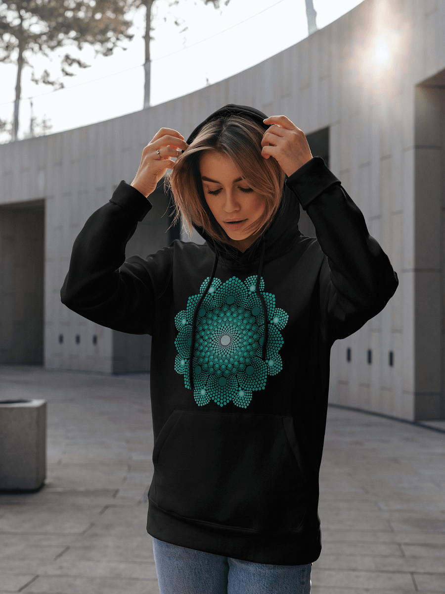 Turquoise Dot Mandala Unisex Eco Hoodie product image (1)