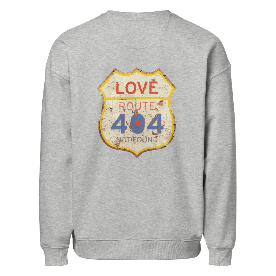Retro Love 404 Not Found (Back Print) Organic Oversized Unisex Sweatshirt product image (9)