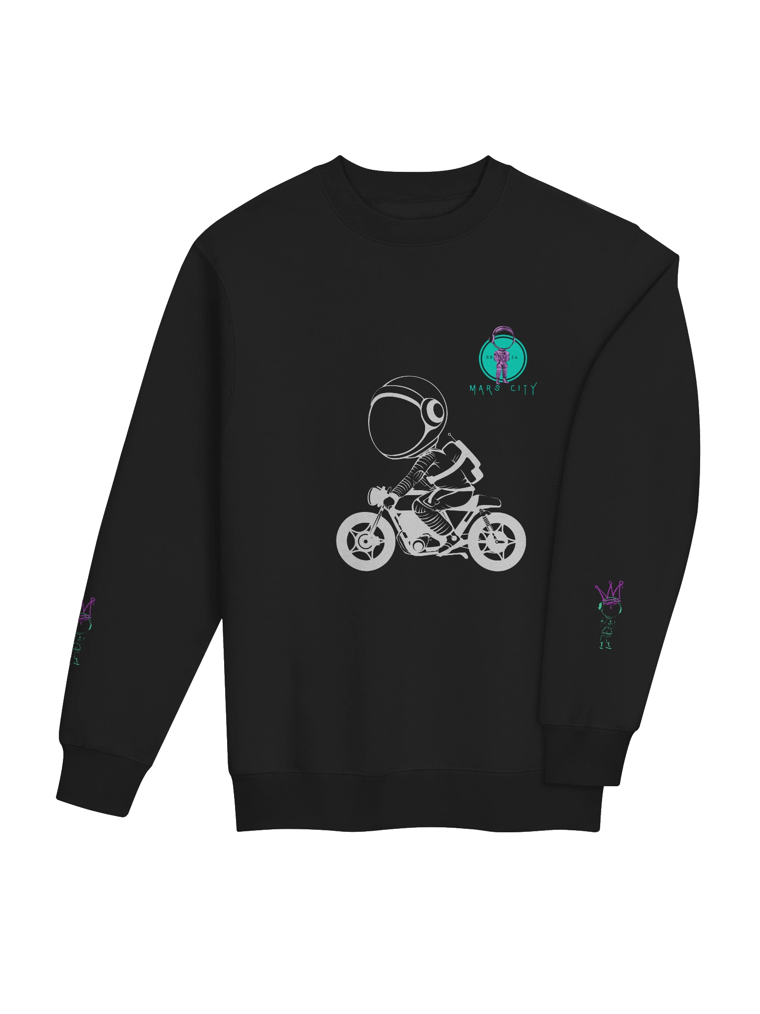 Mars City Neon Graffiti Circle Logo Moto Front Sweatshirt product image (4)