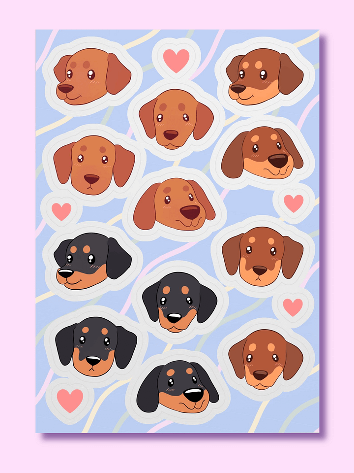 Cute Dachshund Pup Sticker Sheet product image (1)