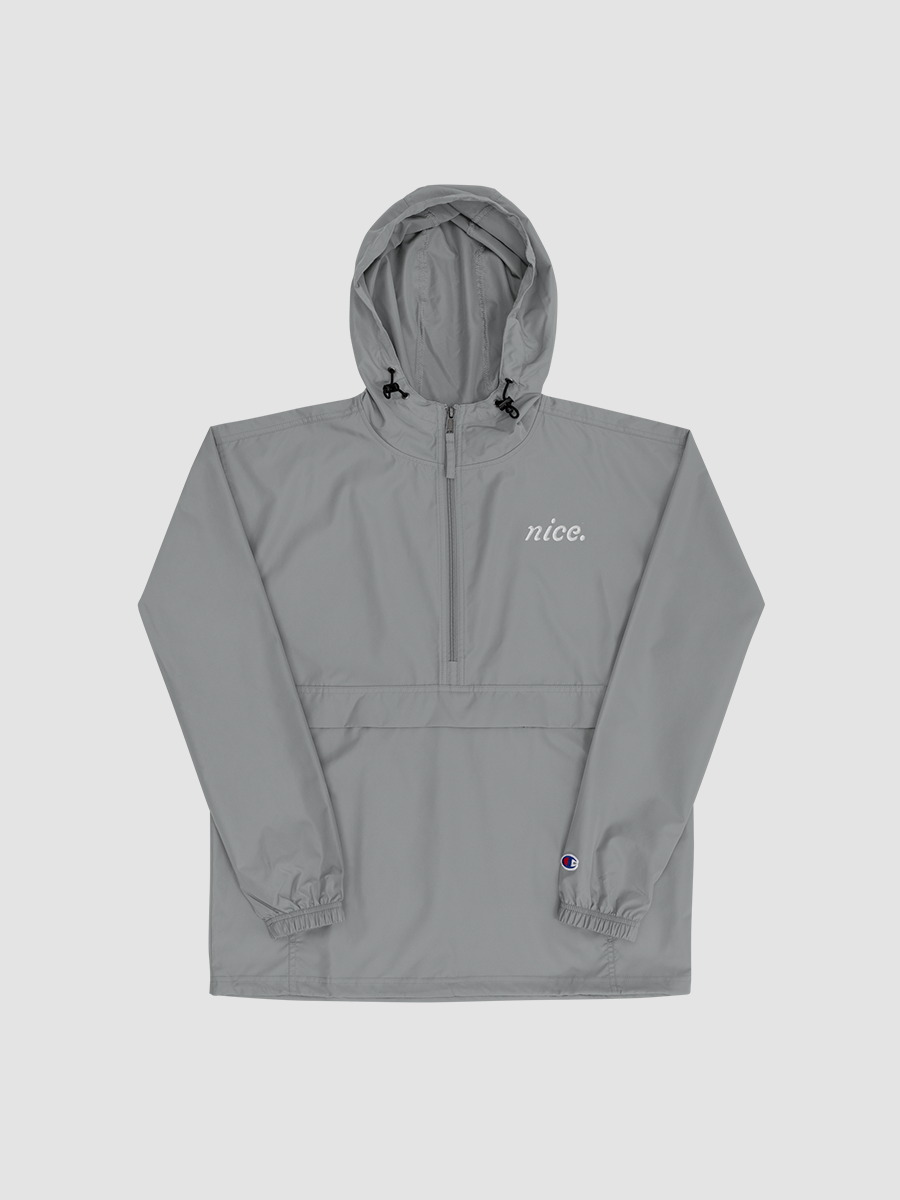 Nice. X Champion Windbreaker (White on Grey) product image (2)