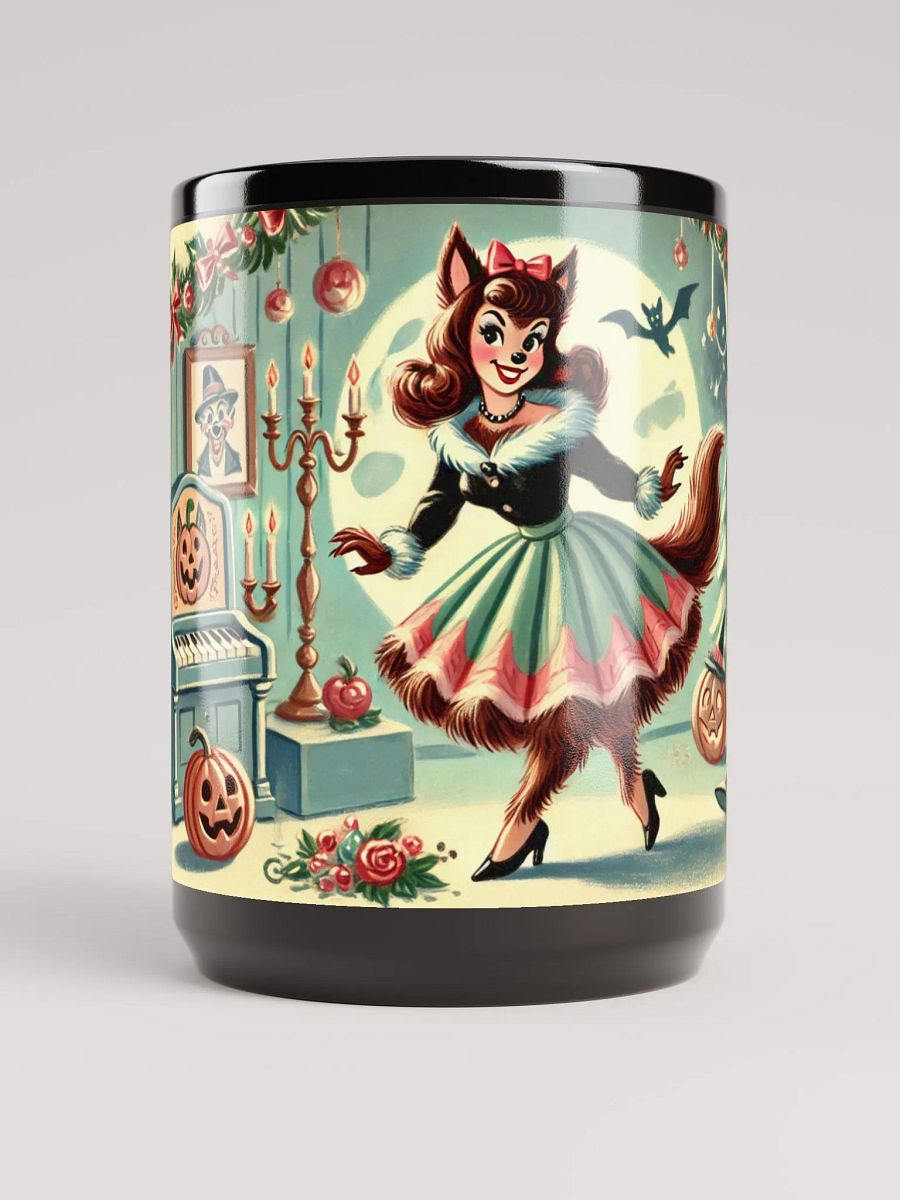 Halloween Werewolf Party Coffee Cup - 15 oz Black Glossy Mug product image (1)