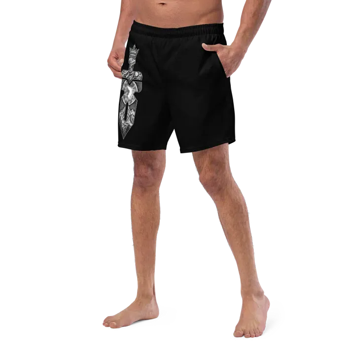 Black and White Logo Men's Swimming Trunks product image (2)