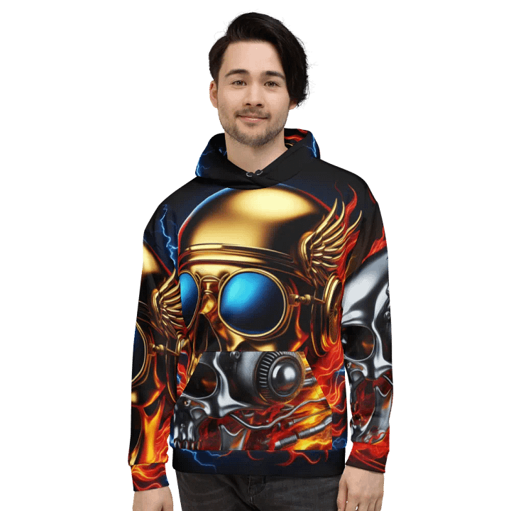 Electric Skull Vision - Unisex Skull Hoodie #56 product image (2)