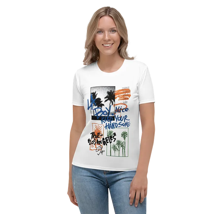Women's Crew Neck T-Shirt Palm Three All-Over Print product image (1)