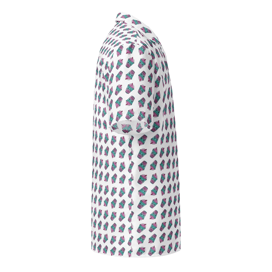 Kawaii Hawaii Bubble Tea Short Sleeve Button-Up Shirt product image (4)