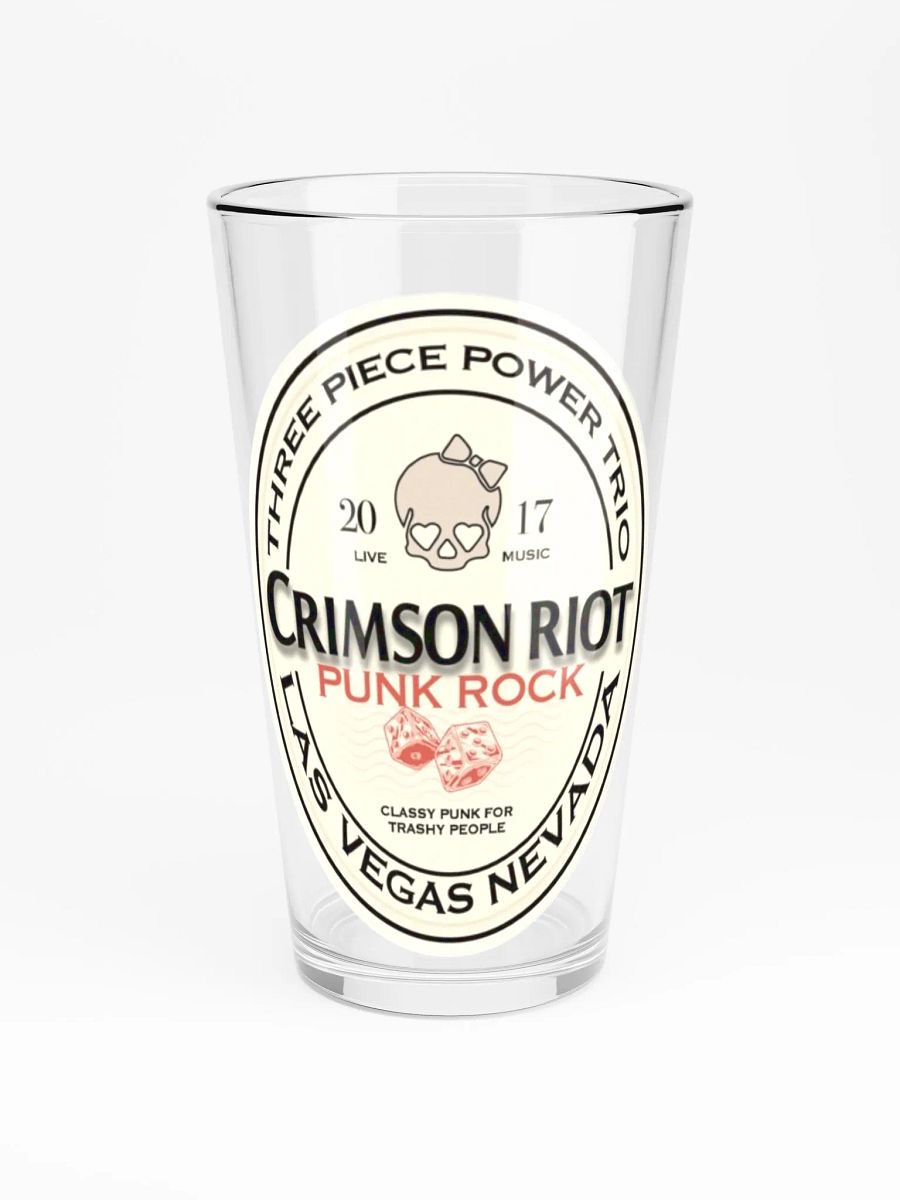 CRIMSON RIOT BEER LOGO PINT GLASS product image (3)