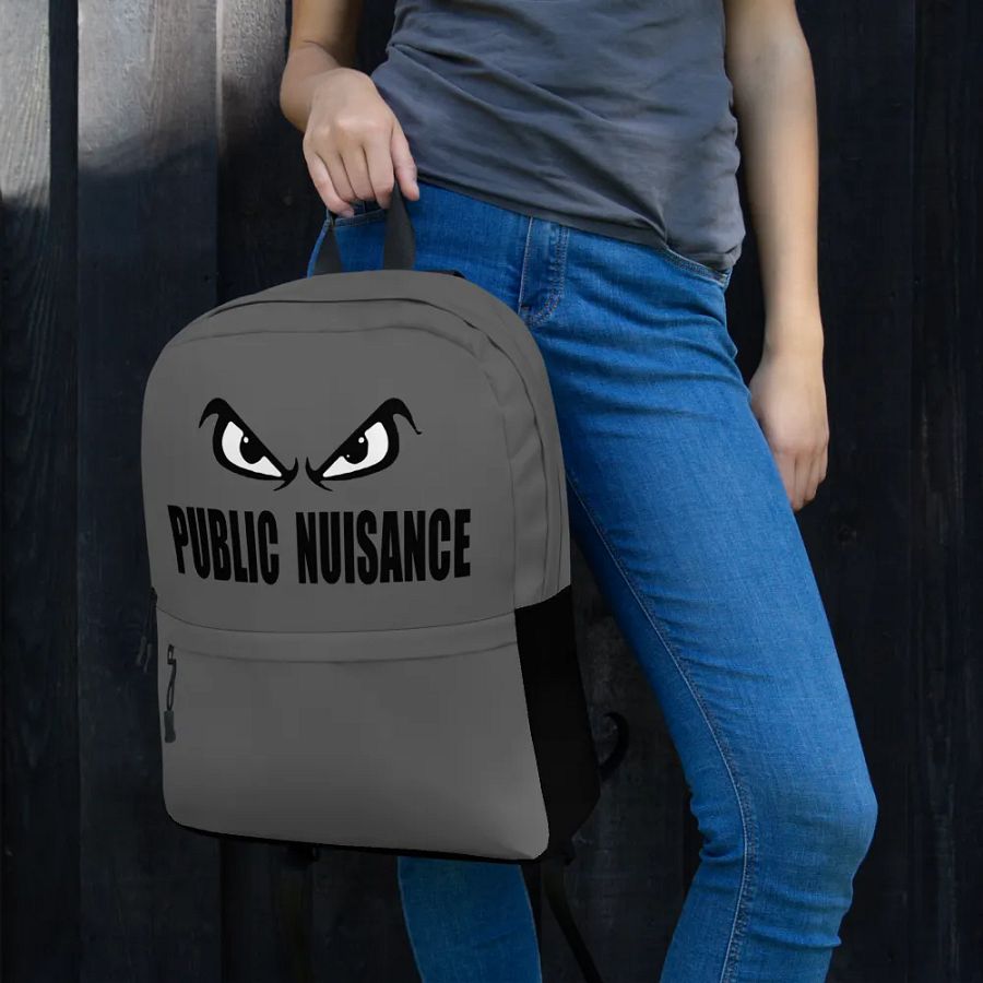 Public Nuisance Large Print Gray Backpack product image (10)