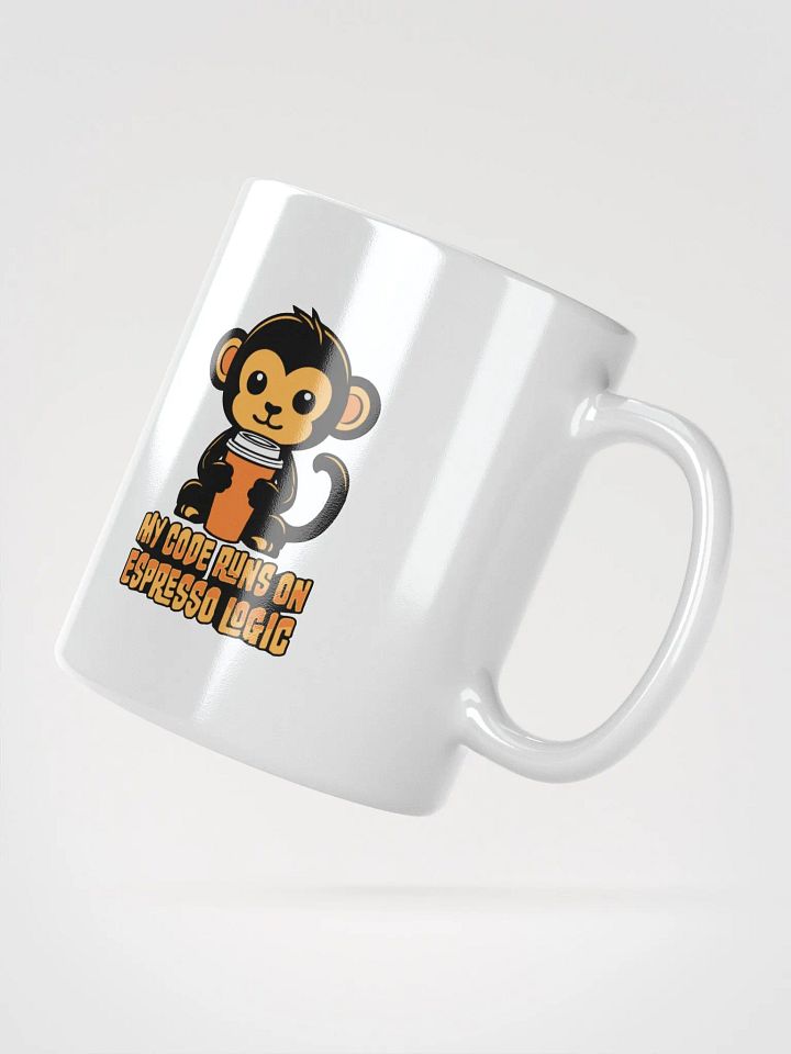 My Code Runs on Espresso Logic – Cute Monkey Design Mug product image (2)