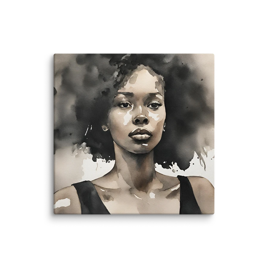 Young Black Woman Watercolour Portrait Wall Art product image (2)