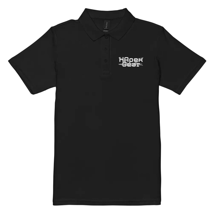 Women's Pique Polo Shirt - Embroidered - White HApex Gear Black Logo product image (2)