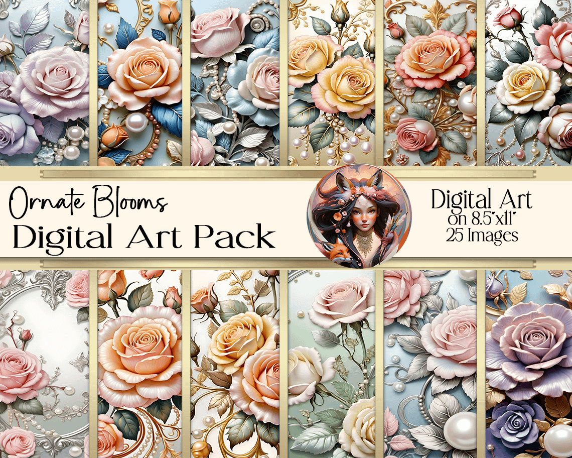 Ornate Blooms Digital Art Pack product image (1)