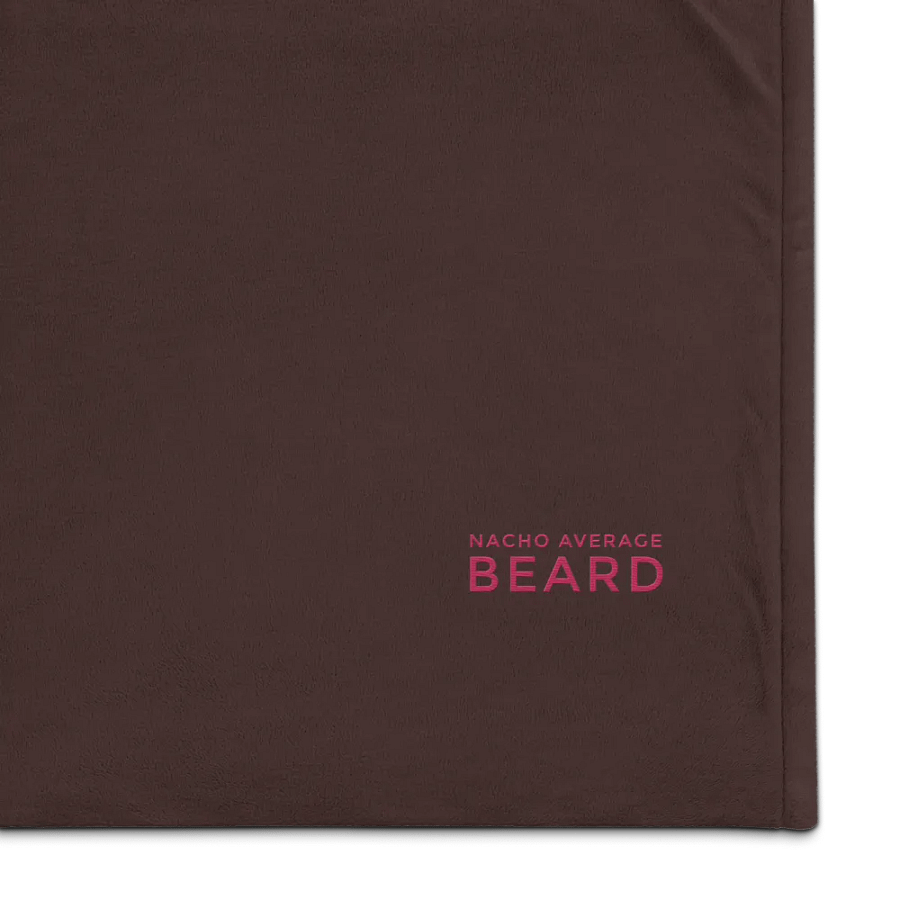 Nacho Average Beard Embroider Sherpa Blanket (Brown/ Flamingo) product image (1)