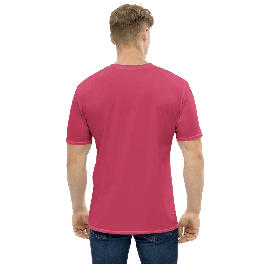 Plain Ruby Red True Summer Men's Crewneck Polyester Heavyweight Premium T-Shirt by Treasure Pie product image (3)