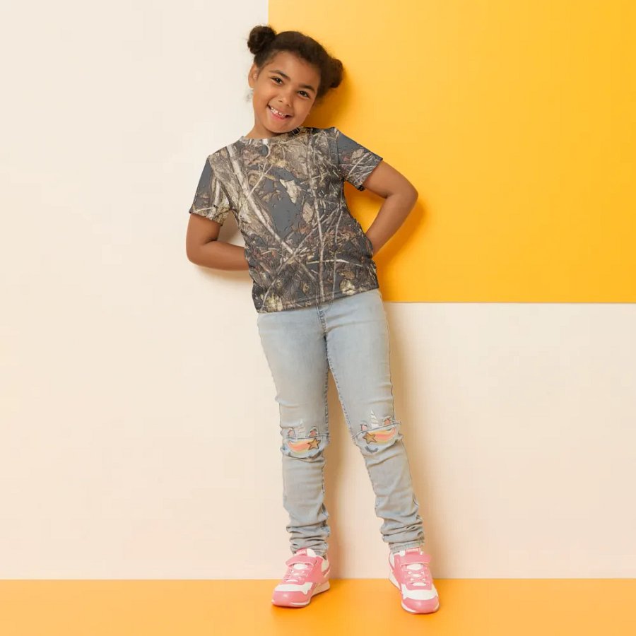 Kids Crew Neck T-Shirt - Dead Split - It Happennnns Camo product image (10)
