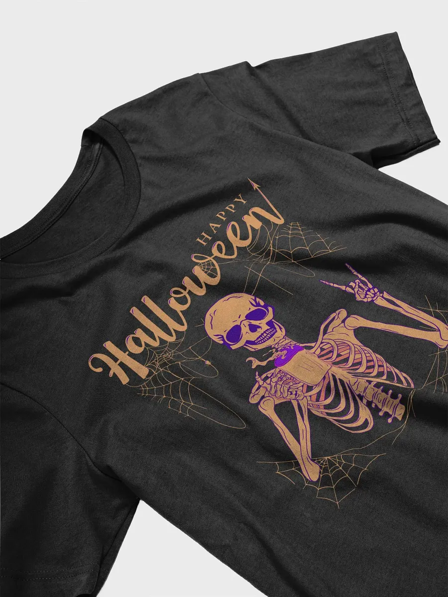 Rockin' Halloween Skeleton Coffee T-Shirt product image (2)