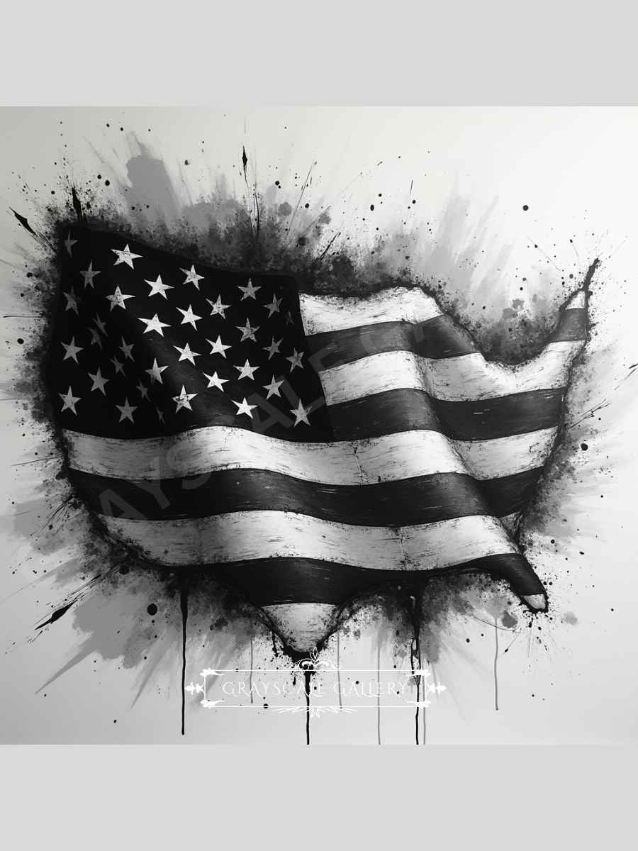 The Abstract Patriot- Monochrome Freedom - 12x12 product image (1)