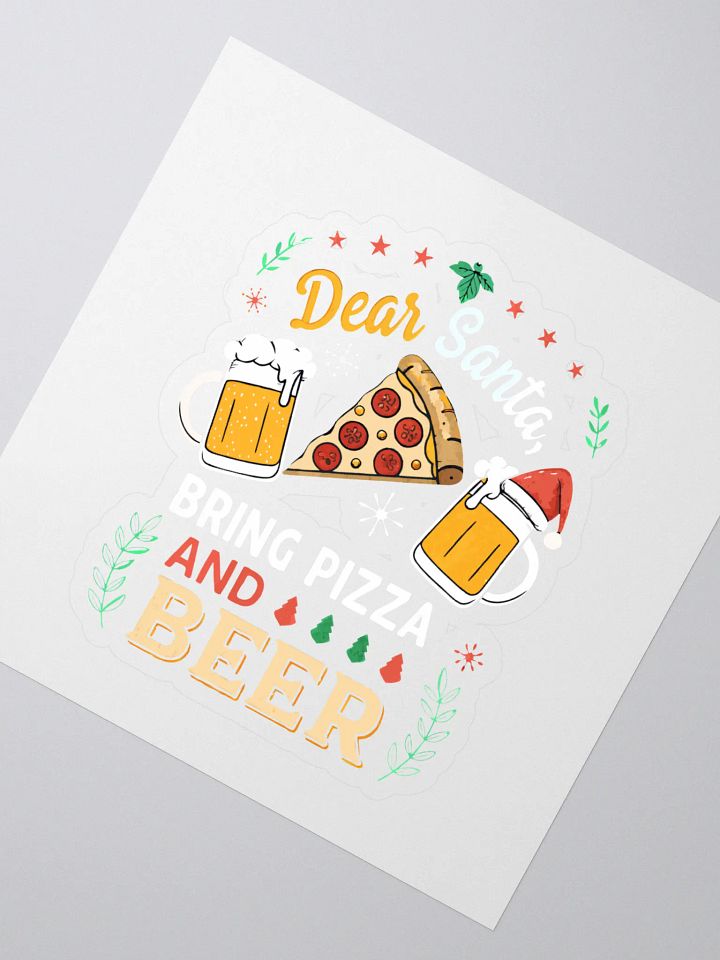 Dear Santa Bring Pizza and Beer Kiss Cut Stickers - Cotton Craze Logo product image (2)