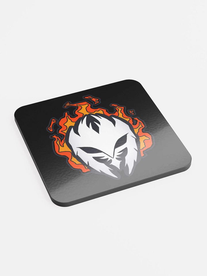 Mask Icon v2 (White) Coaster (Black) product image (2)