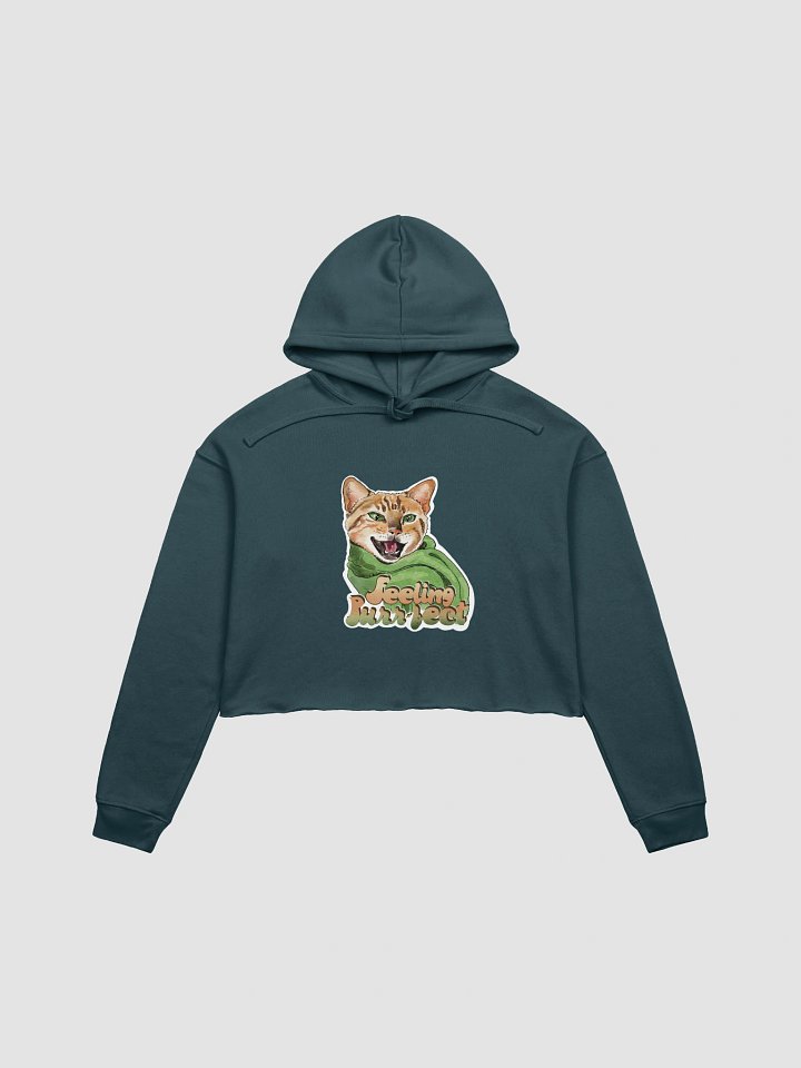 Feeling Purr-fect Cat with a scarf cropped Hoodie All colors - Large Print product image (2)
