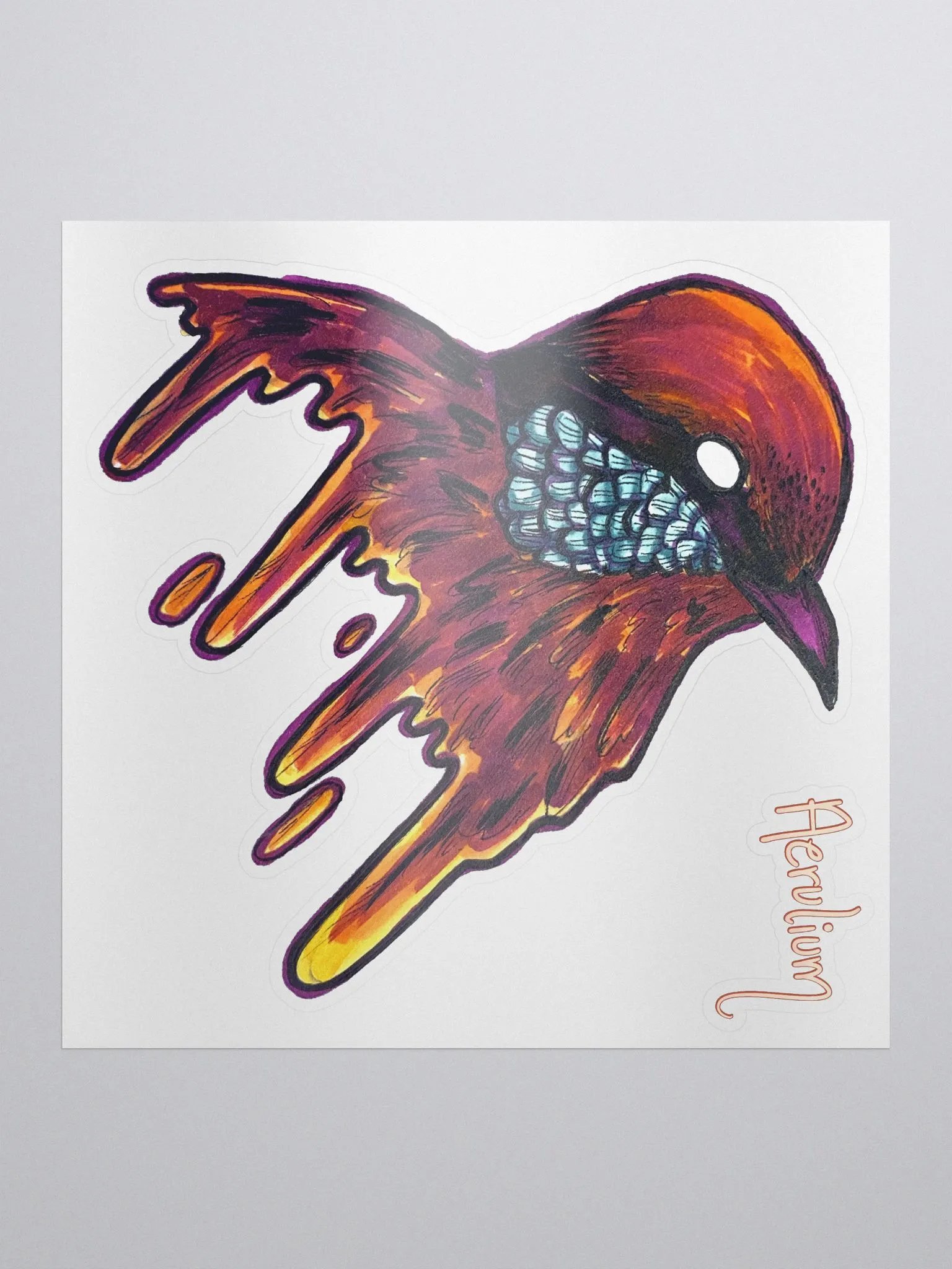 Spring Sunrise Gloopy Birb Kiss-Cut Sticker product image (3)