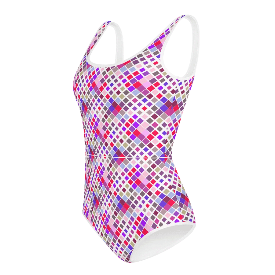 Colorful Square Patterns Youth Swimsuit - Ver 4 product image (4)