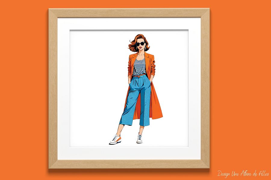 ORANGE & BLUE - 34 FASHIONISTA CLIPART product image (4)