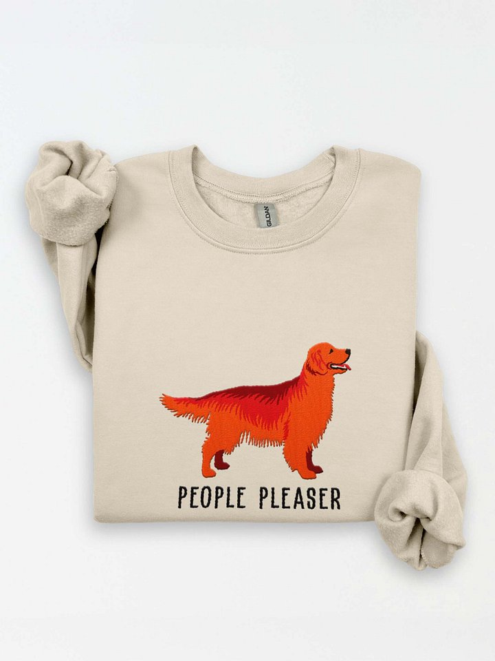 People Pleaser Sweatshirt (Embroidered) of a Golden Retriever(Red) product image (1)