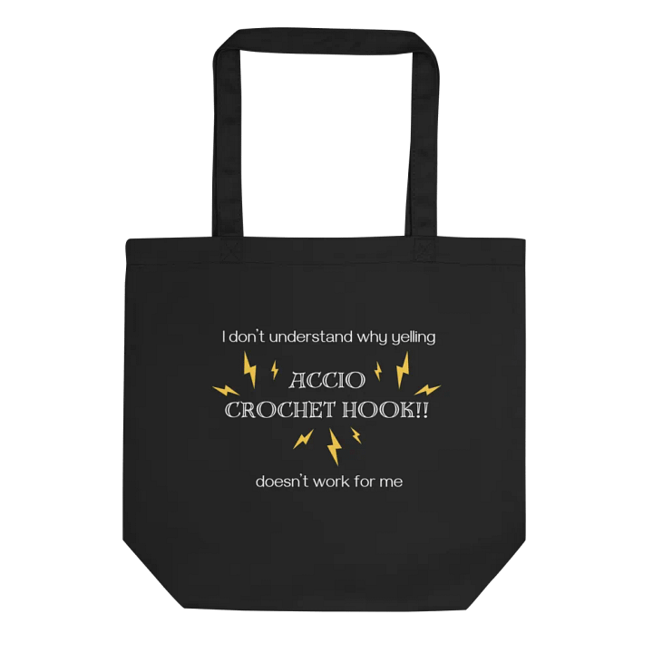 Accio Crochet Hook Tote (white on dark) product image (1)