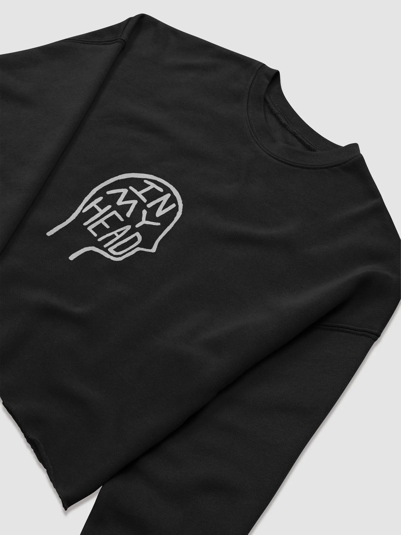 In My Head (white design) Women's Fleece Crop Sweatshirt product image (5)