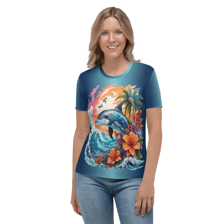 Tropical Dolphin All Over Print T-shirt product image (2)