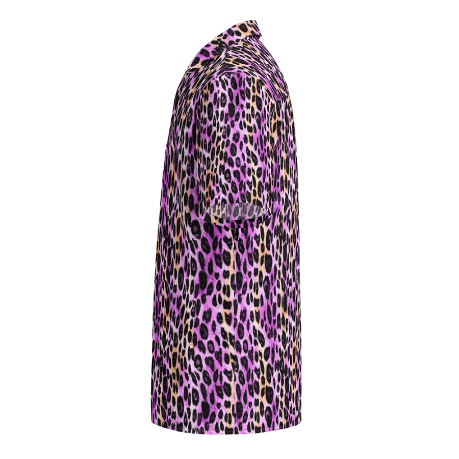 Purple Beige Leopard Hawaiian Shirt product image (3)
