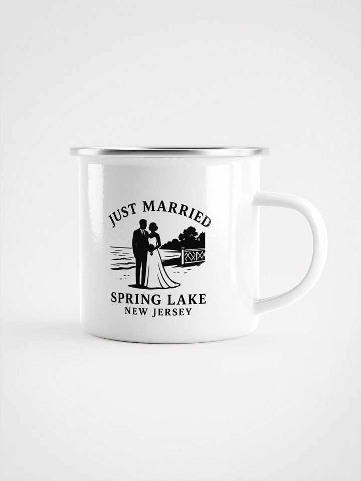 Spring Lake NJ "Just Married" Enamel Wedding Mug product image (1)