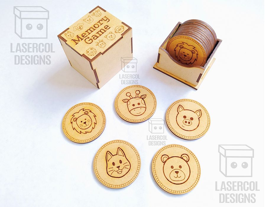 Memory Game (Animals) Version 1 and 2 - Laser Cut Files product image (8)